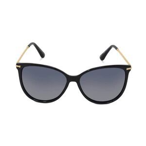 Panama Jack Polarized Women's Cat Eye Sunglasses Black With Gold Roped Arms New